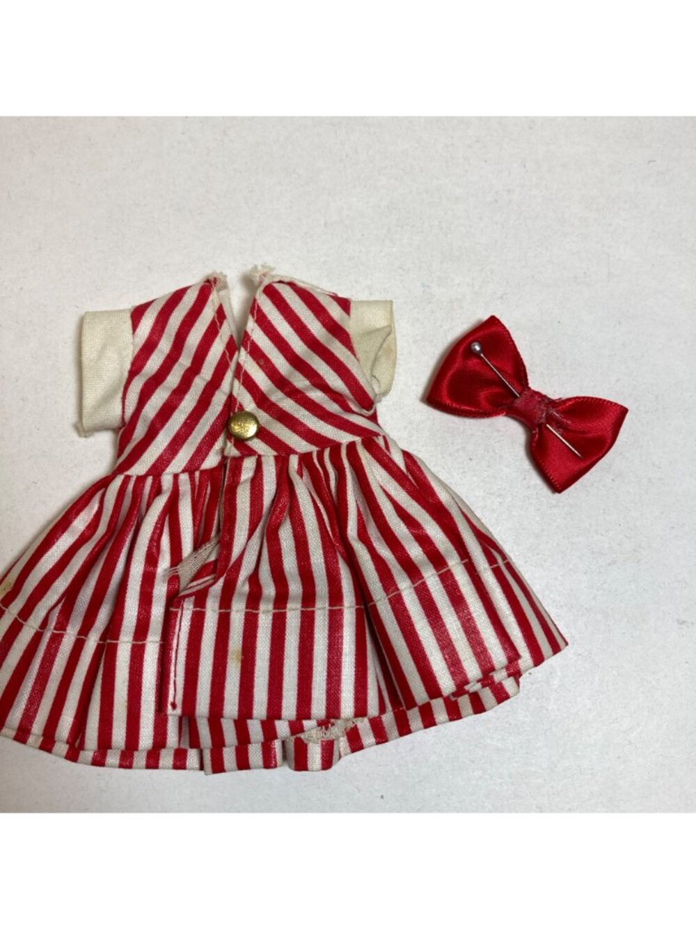 Nancy Ann Storybook Dolls Muffie Sailor Dress 607 Red white Stripes bow 1950s - Picture 2 of 8
